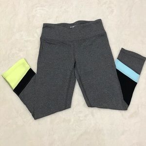SO Gray/Blue/Yellow Yoga Capri